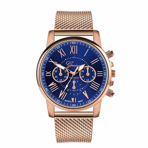 

2019 fashion women's double layer women's watch large dial silica mesh strap fashion watch, Slivery;brown