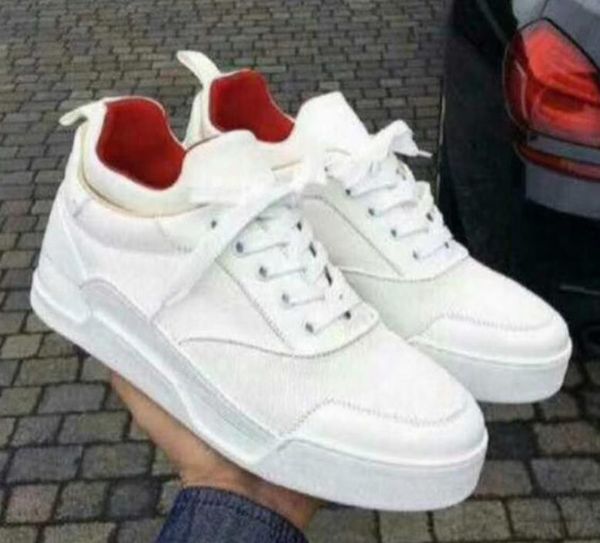 

2019 name brand men designer shoes red bottom platform casual shoe flat lace up high booties mixed colors black trainers des chaussures2
