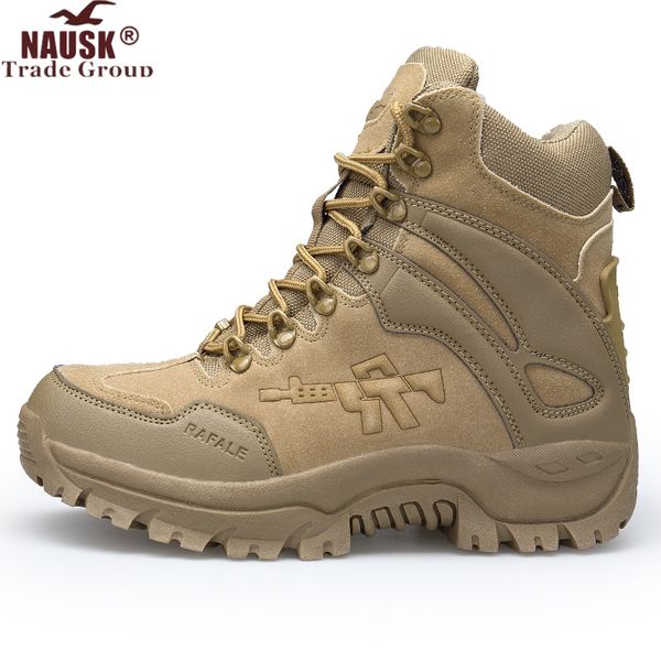 

men's designer boot combat mens chukka ankle boot tactical big size army male shoes safety motocycle boots, Black
