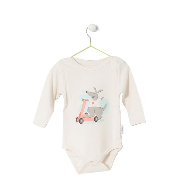 

red kangaroo baby organic cotton long sleeve bodysuits (9mths-12mths, White