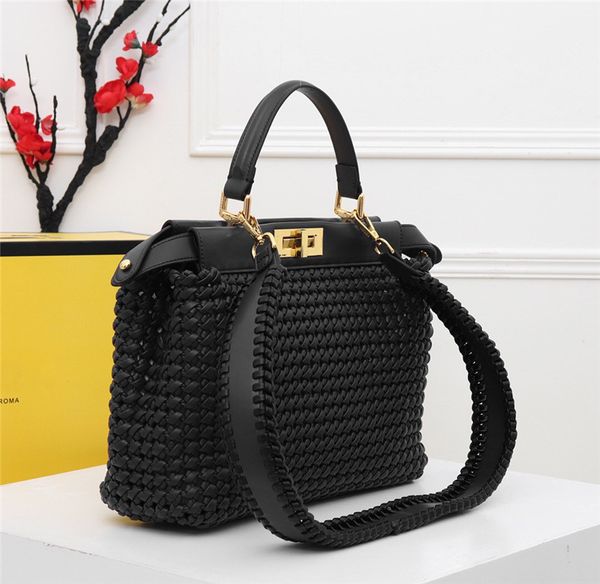 

shopping logo cowhide metal totes 2020 new ladies handbag woven leather women bag large capacity bag shoulder bag handmade
