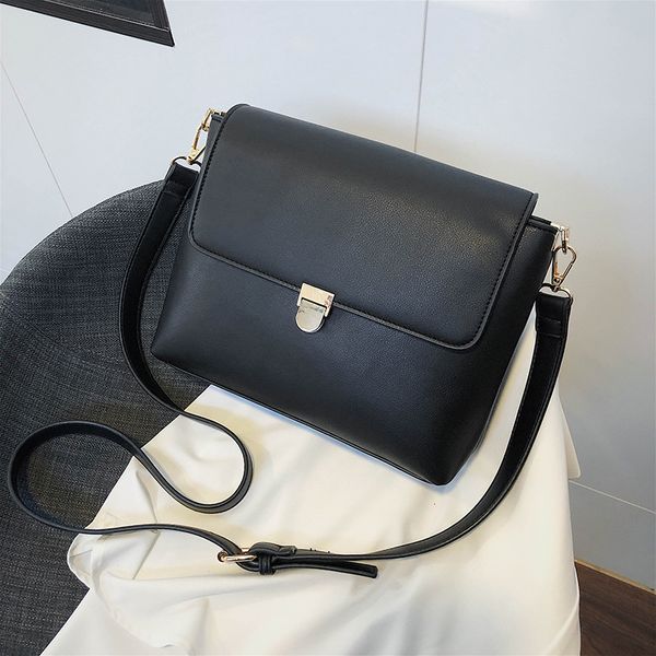 

crossbody bags for women 2020 minimalist lock design shoulder bag medium female solid color pu leather ladies totes
