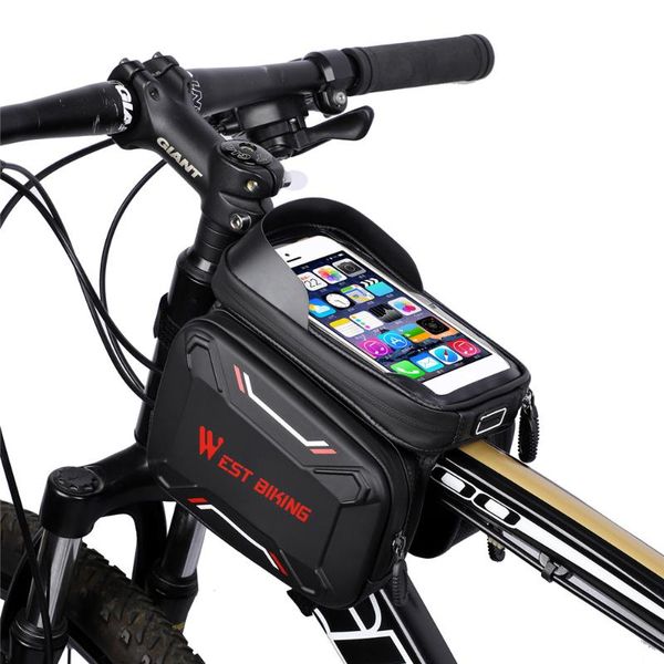 

west biking bicycle bags front frame fine-quality mtb bike bag cycling accessories waterproof screen touched ube phone bag