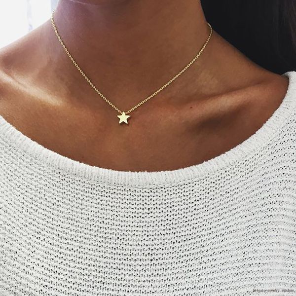 

Fashion Star Choker Necklace Women Jewelry Choker Gold Silver Star Necklace On The Neck Chain Bijoux Collares Mujer