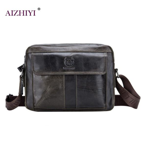 

bullcaptain genuine leather men shoulder handbag casual business male cowhide crossbody bags large capacity travel messenger bag