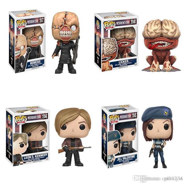 

pretty funko pop new resident evil 10cm nemesis,jill valentine,licker action figure collection model toys for children birthday gifts