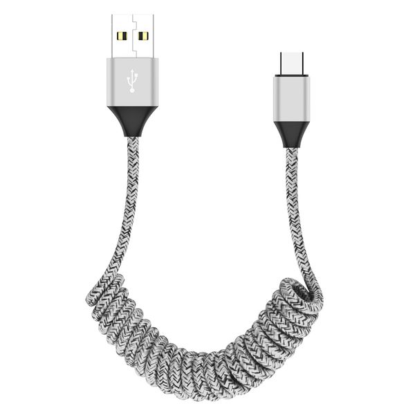 

high load spring loaded nylon fast data cable for type-c qc3.0