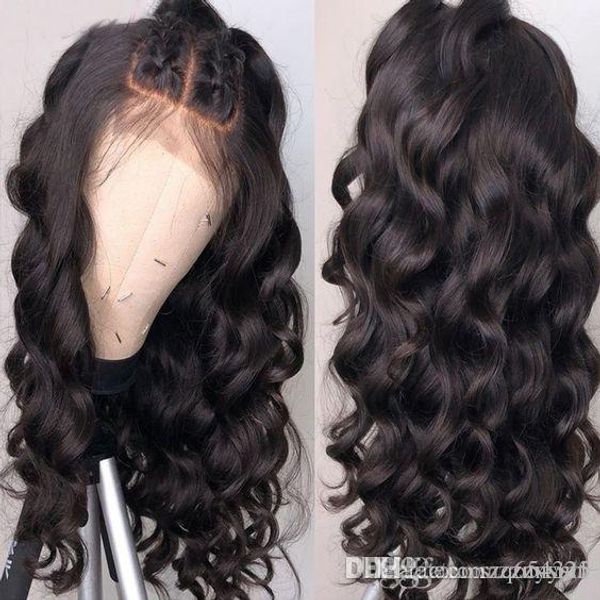 

fashion new full women heat resistant hair wig long wavy fringe brown black wig for black women ing
