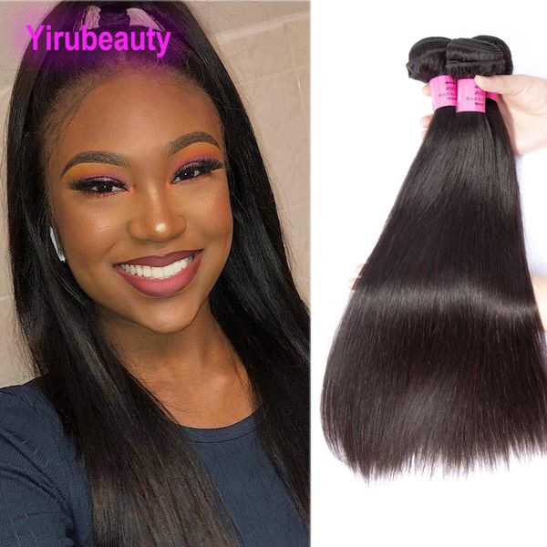 

peruvian human hair mink 3 bundles straight 95-105g/piece natural color remy hair extensions 8-30inch double wefts, Black