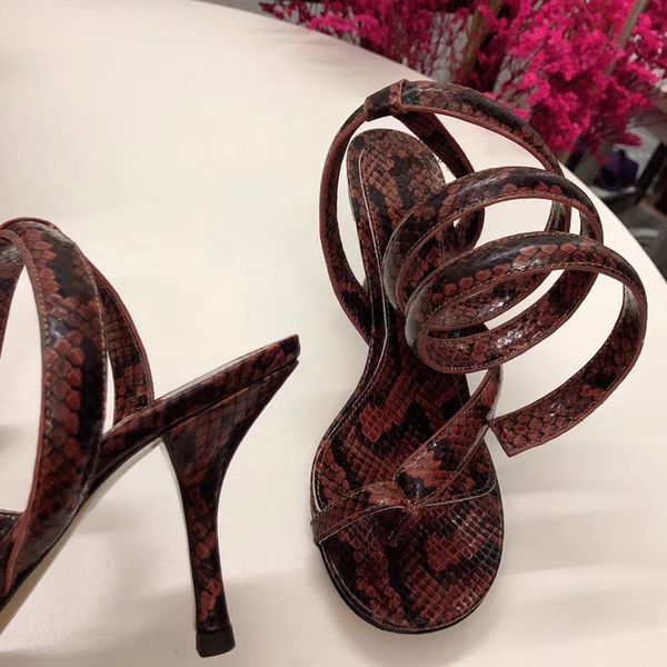 

shoes high-heeled will code spelling color snake belt bare toes with woman sandals c14, Black