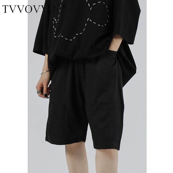 

tvvovvin 2020 summer new solid pants pocket straight drawstring casual fashion mid waist girl female personality streetwear a406, Black;white
