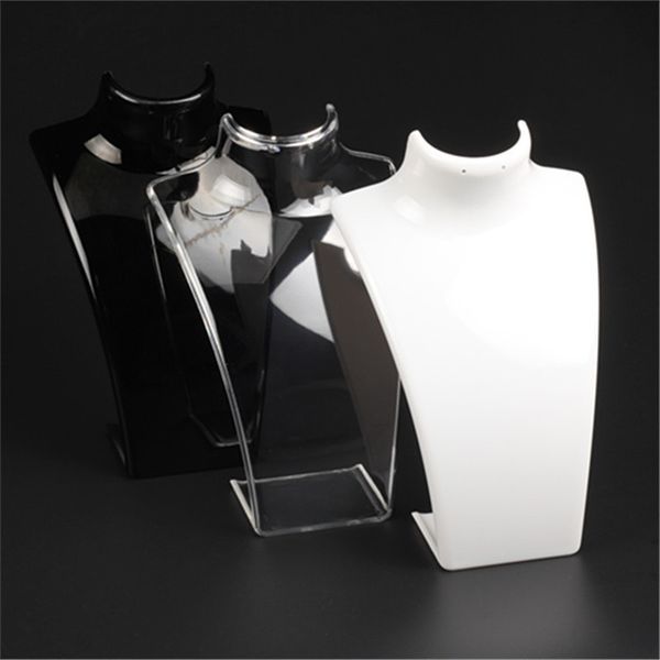 

new fashion acrylic mannequin jewelry display 20*13.5*7.3cm pendant necklaces model stand holder white clear black color