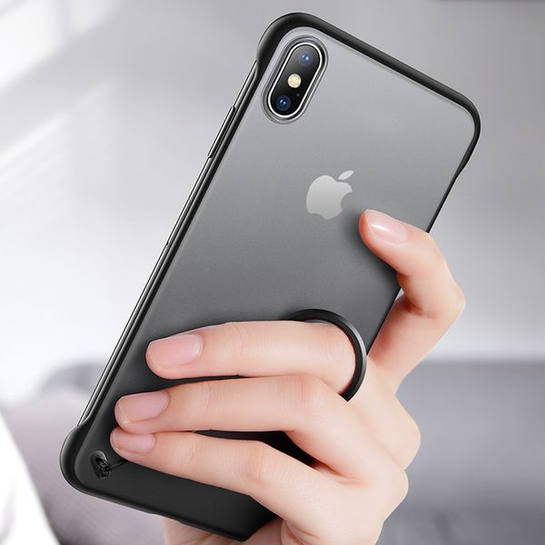 

designer phone case frameless phone case for iphone xs plus x6s 7 8 luxury frameless ring design scrub hard for iphone 11 pro max cases