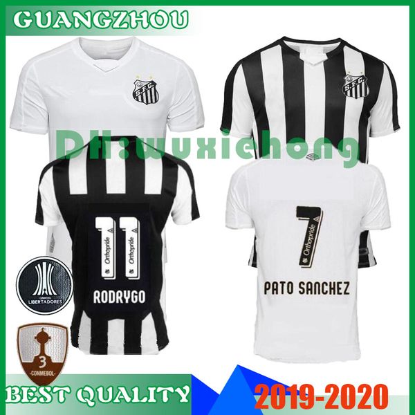 

2019 2020 santos fc soccer jersey 19 20 santos home away white black soteldo rodrygo pato sanchez renato sasha football shirts size s-xxl, Black;yellow