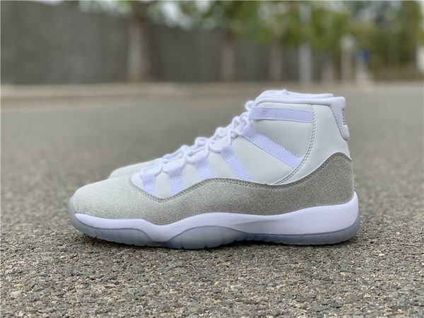 

new men women 11s basketball shoes 11 high wmns metallic silver designer luxury trainers shoes sports sneakers with box