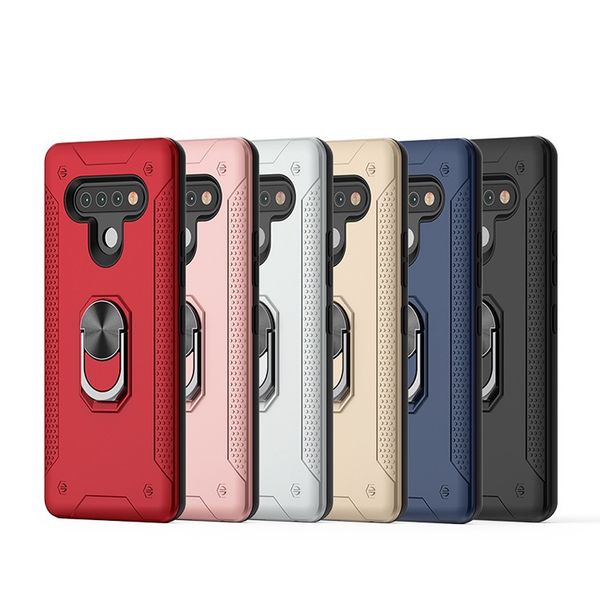 

for lg k51 stylo 6 shockproof ring car holder phone case for motorola moto g stylus for iphone 11 samsung s20 a51 a71 tpu+metal mobile cover