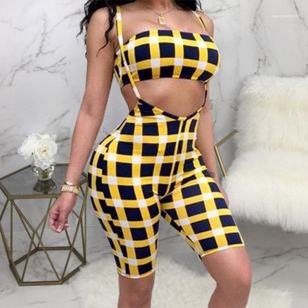 

designer slash neck female 2pc set casual sport ladies clothing women plaid printed summer tracksuits fashion, Gray