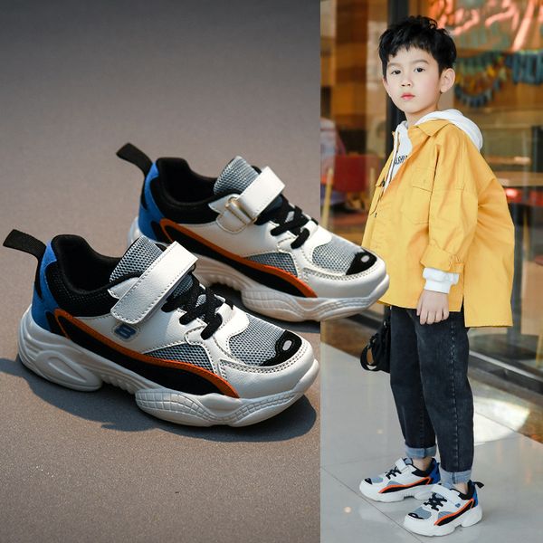 

new boys sneakers children's tennis running shoes kids kindergarten student shoes breathable comfortable boy casual sports, Black