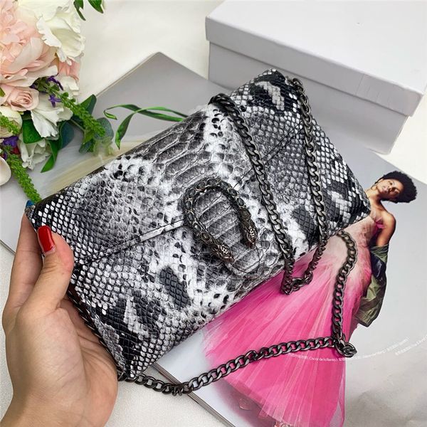 

2019 ladies designer handbag snake shoulder bag luxury messenger bag quality leather fashion chain wallet luxury ladies bag