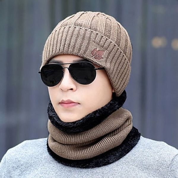 

hat male korean version of the tide winter student wild wool hat thickened plus velvet cotton knitted hat outdoor cycling to keep warm, Blue;gray