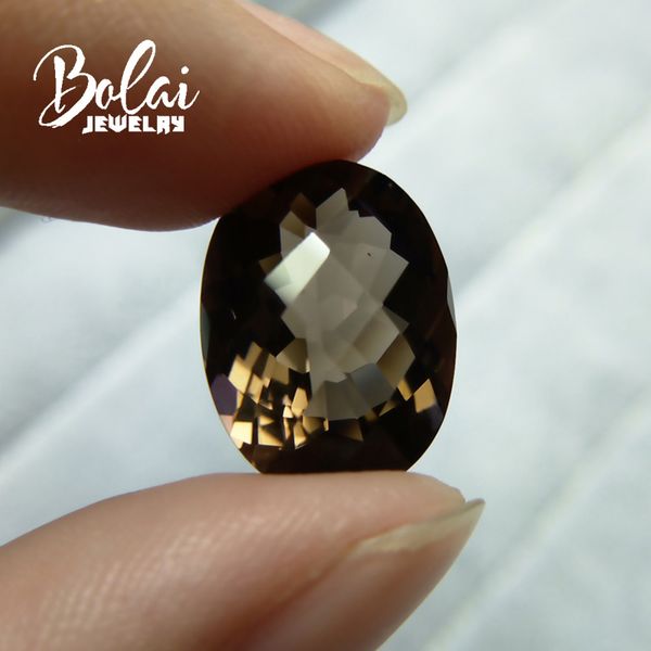 

bolaijewelry, натуральный дымчатый кварц овальная 12 * 16 checkrboard вырезать, 9.15ct рыхлый драгоценных камней для ювелирных изделий, Black