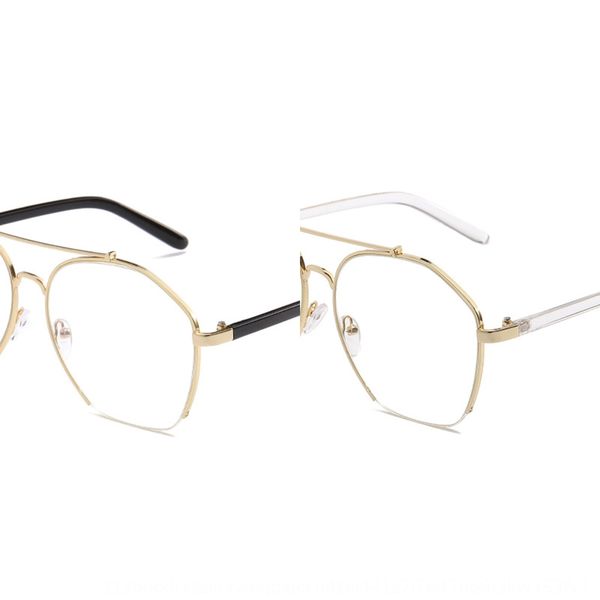 

anti-blue light plain men's and women's glasses frame half frame hanging wire metal glasses, Silver