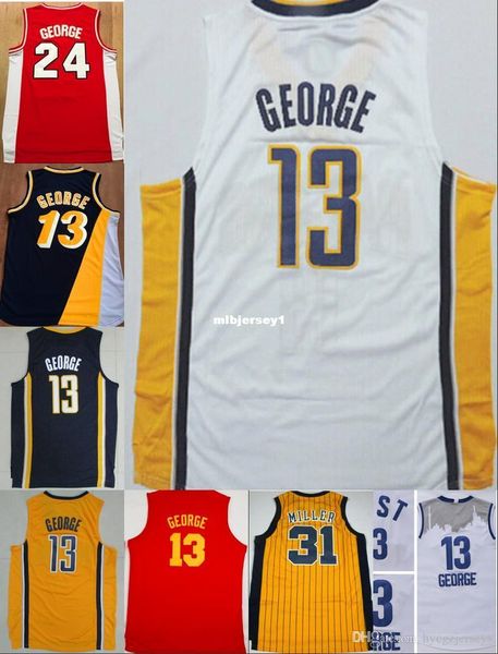 

wholesale #13 george jersey stitched #31 retro miller jersey retro basketball jersey shirt fast shipping ncaa college, Black;blue