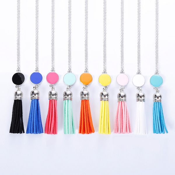 Personalized Initial Monogram Blanks Acrylic Disc Velvet Tassel Long Chain Pendant Necklaces Sweater Necklace Christmas Favor Rra2561 Ladybug Party