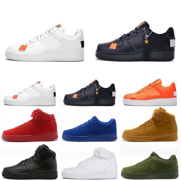 

2019 Classic One 1 Dunk Men Women Casual Shoes Sports Black White Skateboarding Ones Low Cut Wheat Brown Trainers Sneakers Size 36-45