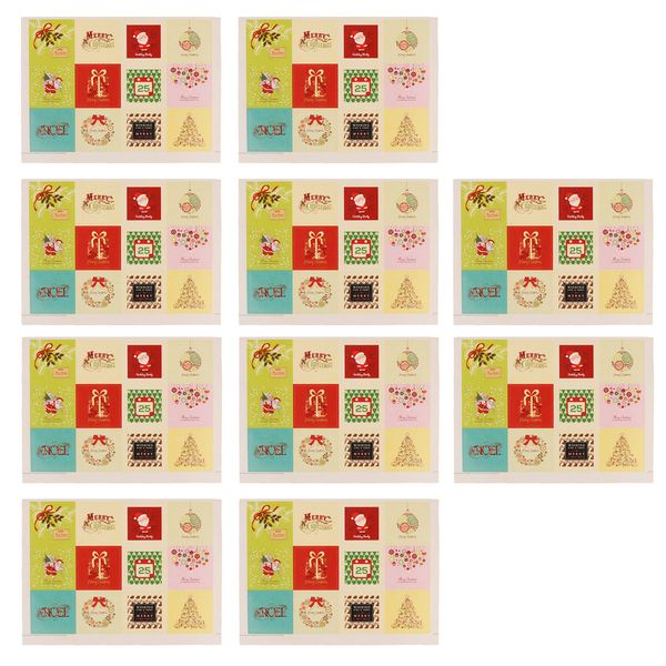 

10 sheets vintage christmas stickers gift wrapping decor envelop seal labels