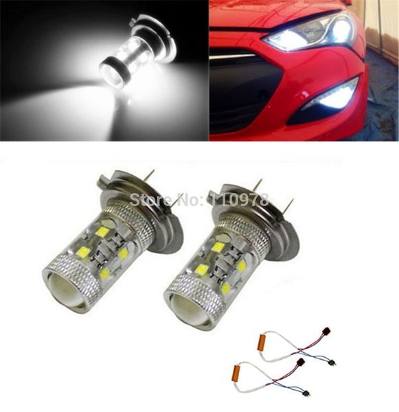 

2pcs error 50w cree chips h7 led high beam daytime running lights kit for e46 3