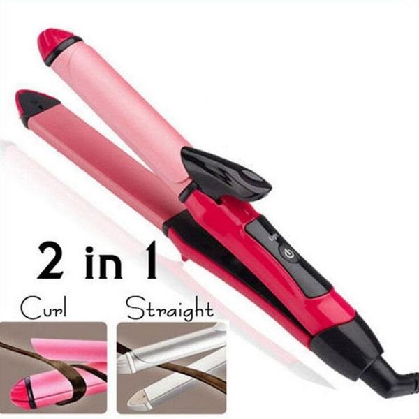 

wholesale 2 in 1 hair curler tourmaline ceramic straightening curling iron styling tools