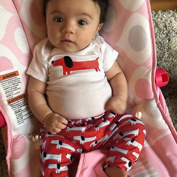 

babygirl летняя одежда новорожденных детей девочка мальчик мультфильма печати комбинезон боди брюки 2 шт. одежда одежда манто филе, White