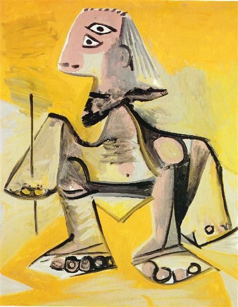 

pablo picasso classical oil painting crouching man homme qui s'accroupit 100% handmade by experienced painter on white canvas picasso17