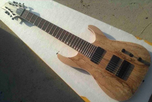 

custom shop 8 strings natural wood maps pattern electric guitar