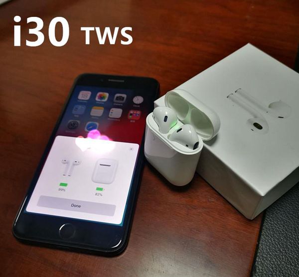 

i30 TWS всплывающие беспроводные наушники Bluetooth 5.0 наушники стерео наушники PK i20 i10 i12 имеют чип W1 для стручков воздуха Android 5шт