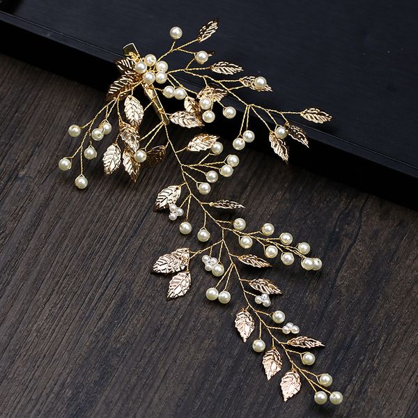 

fashion bridal headpieces gold flower barrettes wedding hair accessories for women birthday jewelry accesorios para el cabello, Golden;white