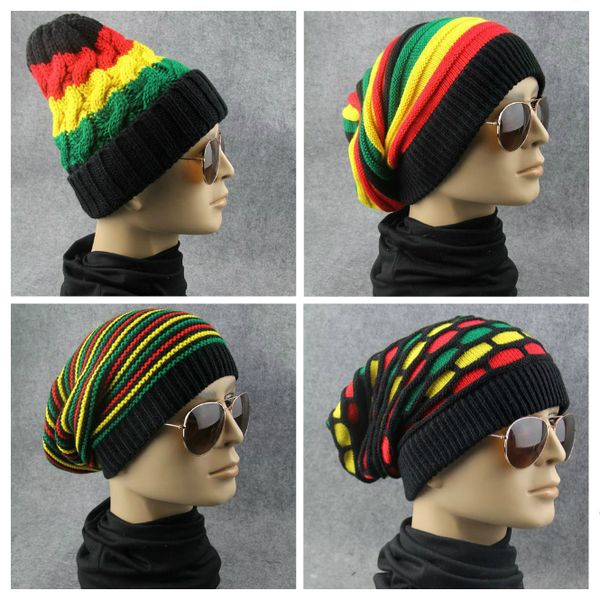 

ручная шерсть вязание смешной шляпа желтой / красной полоса упругой внутренности хип-хоп шапки творческих шапки, Blue;gray