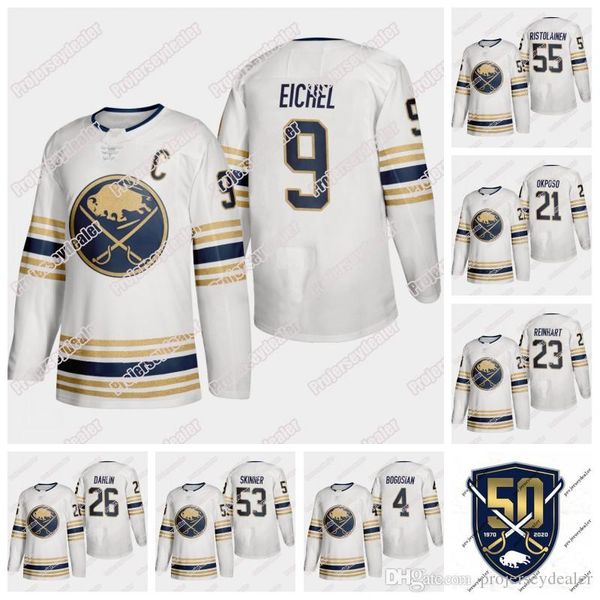 

Buffalo Sabres 50th Season Jersey Jeff Skinner Jack Eichel Rasmus Dahlin Rasmus Ristolainen Carter Hutton Zach Bogosian Kyle Okposo