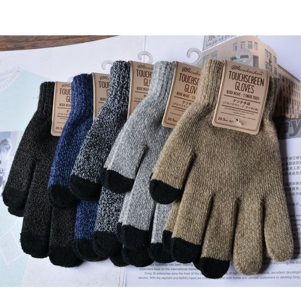 

women winter gloves touch screen new warm pull-down thickened, Blue;gray