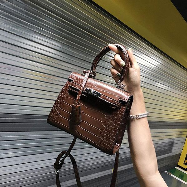 

women's bag alligator bags anti-theft luxury handbags crocodile designer lock shoulder female messenger women bag c04