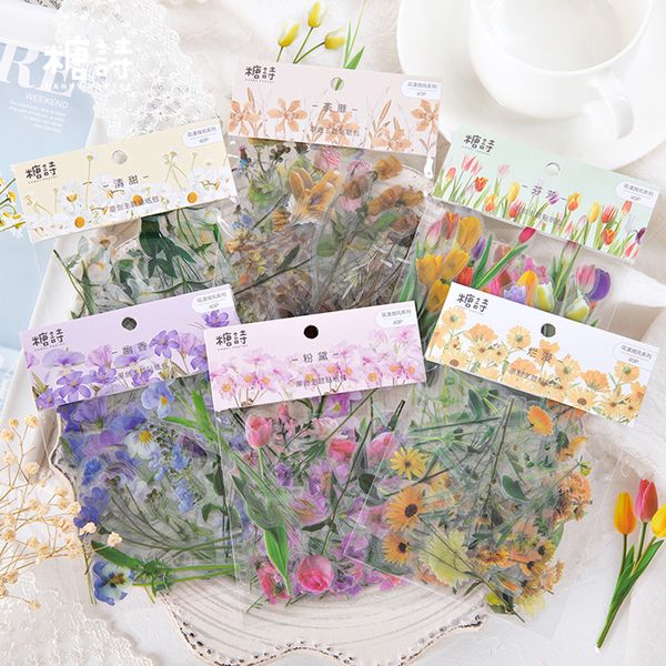 

40 pcs/lot beautiful flowers plant decoration paper sticker package diy diary decoration sticker album scrapbooking