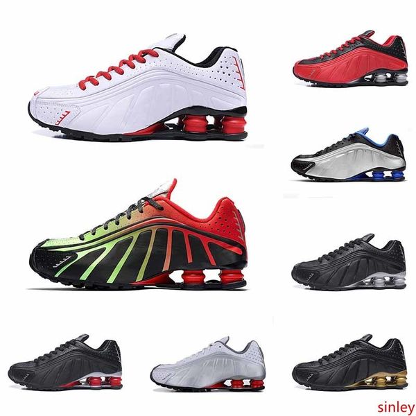 

triple black r4 og men running shoes white grey silver blue orange mens sneakers trainer sports size 7-12