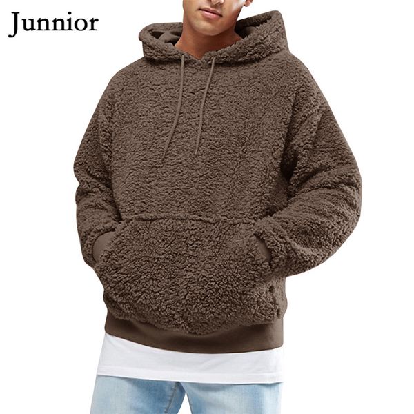 

junnior thick oversized hoodies men loose highstreet fashion hooded winter long sleeve warm hoodies mens 2019 new, Black