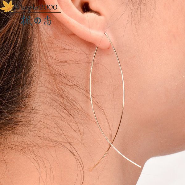 

new fishline shape earrings women handmade pendant irregular linear earring gold earring for women fashion jewelry accessories, Silver