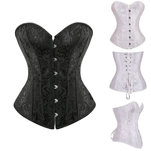 

gothic underbust corset and waist cincher bustiers workout shape body belt plus size lingerie s-6xl, Black;white
