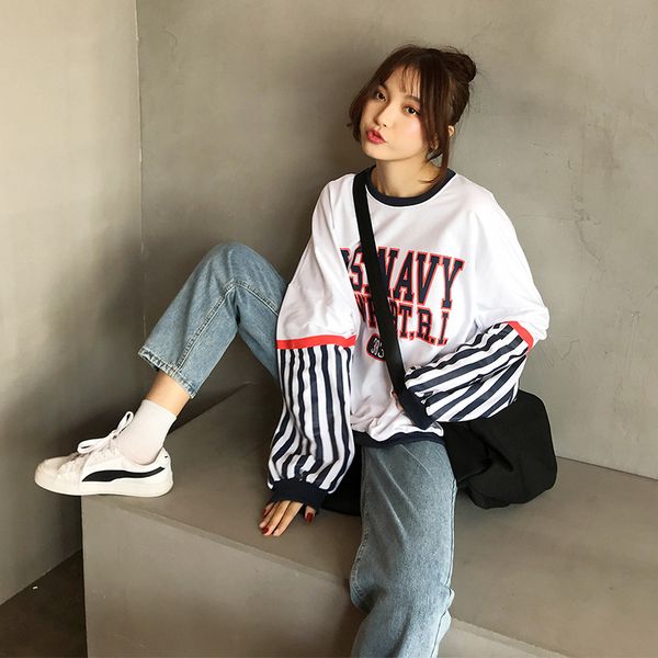 

p shoot college style loose-fit large furniture sports hoodie women's 2019 autumn new style jacket, Black