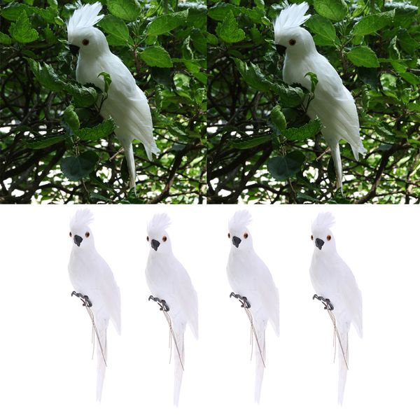 

4x lifelike bird ornament figurine 35cm parrot model statue lawn sculpture
