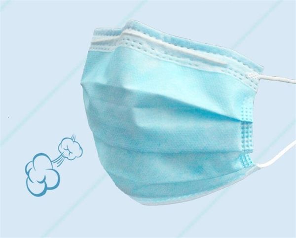 

dhl ship mask factory 50 1pcs blue mask face masks with elastic ear loop 3 ply breathable blocking dust air pollution and personal