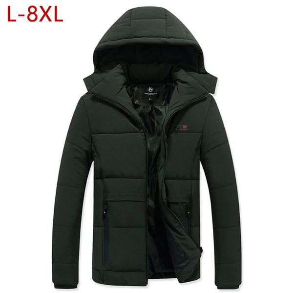 

l-8xl warm winter plus size men hoodie parkas solid color business outwear coat male fashion brand softshell windbreak 3xmr30, Tan;black